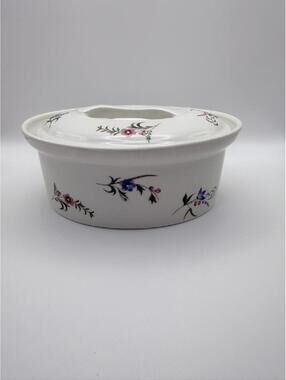 Cordon Bleu 1.5 Qt Oval Floral Covered Casserole Dish Vintage Bakeware